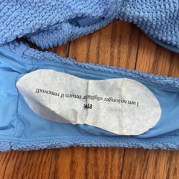 Andie The Fiji One Piece Swimsuit Seersucker Felicia Blue S  NWT - Picture 5 of 7